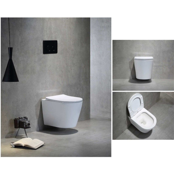 Унитаз подвесной безободковый Тритон Verso 0832 с тонкой крышкой микролифт фото 11