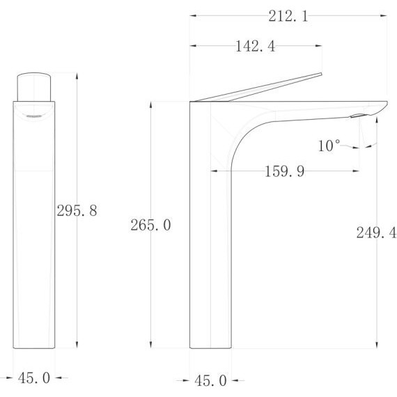 Смеситель для раковины высокий Bronze de Luxe Icon 2041CG, матовое золото, Цвет производителя: золото - 5 Смеситель для раковины высокий Bronze de Luxe Icon 2041CG, матовое золото, Цвет производителя: золото фото 5