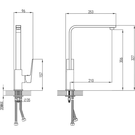 Смеситель для кухни Azario Eddie AZ-VBH568080PA, черный, Цвет производителя: чёрный фото 2