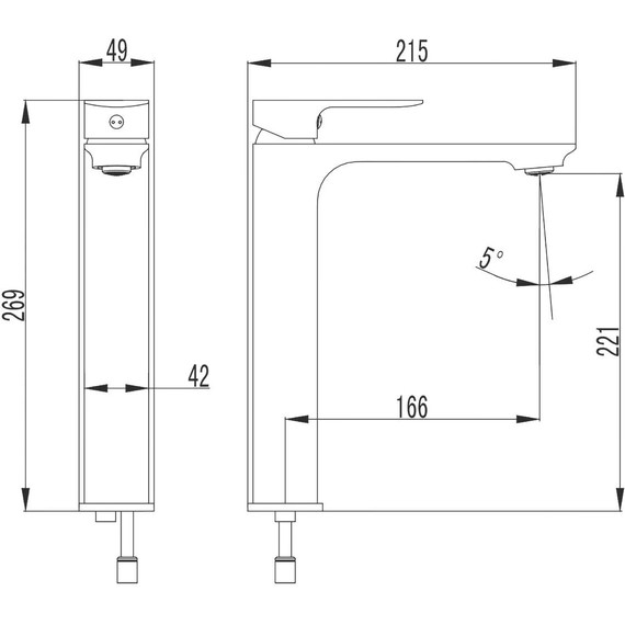 Смеситель для раковины высокий Azario Asher AZ-VNN168R11C фото 2