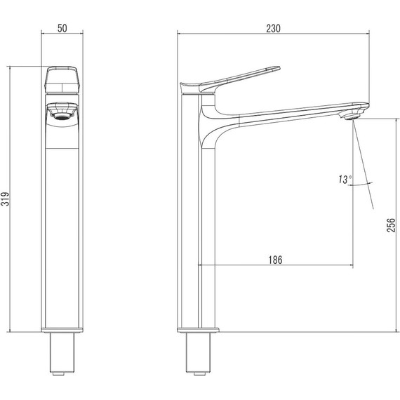 Смеситель для раковины высокий Azario Lines AZ-VPU168R25C фото 2