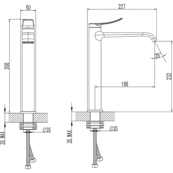 Смеситель для раковины высокий Azario Ability AZ-VQR168R31С, Цвет производителя: хром фото 2
