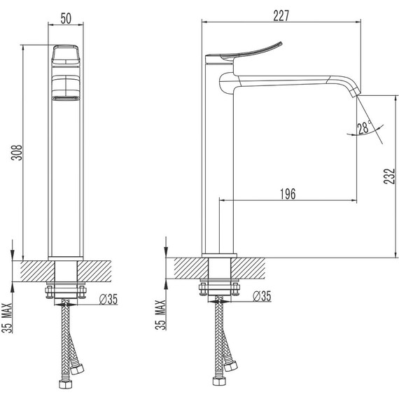 Смеситель для раковины высокий Azario Ability AZ-VQR168R31PA, черный, Цвет производителя: чёрный фото 2