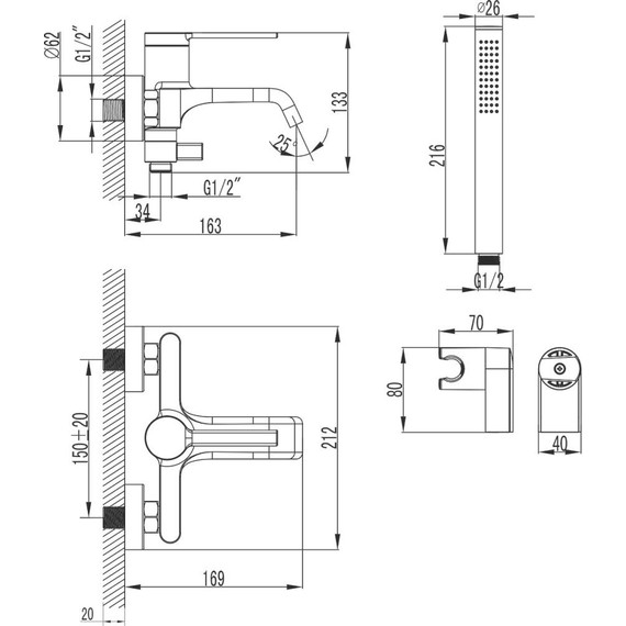 Смеситель для ванны Azario Vincente AZ-VRZ238326C, Цвет производителя: хром - 6 Смеситель для ванны Azario Vincente AZ-VRZ238326C, Цвет производителя: хром фото 6