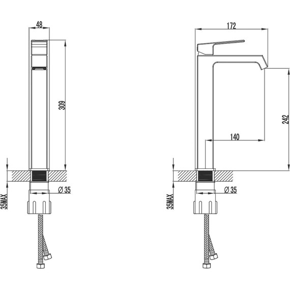 Смеситель для раковины высокий Azario Exquisite AZ-VSM168R40C фото 2