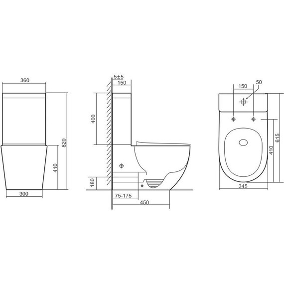 Унитаз-компакт безободковый Тритон Corso CO-3806 с крышкой микролифт фото 11