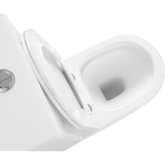 Унитаз-компакт безободковый Тритон Corso CO-3906 с тонкой крышкой микролифт фото 7