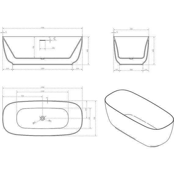 Ванна отдельностоящая Vincea 170x75 см VBT-631 фото 4