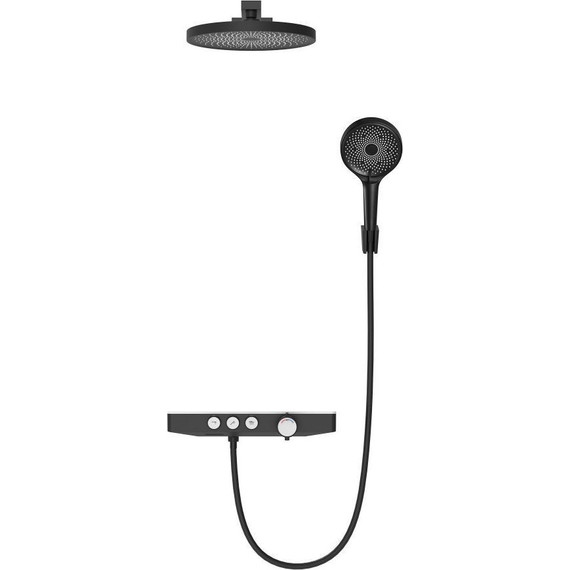 Душевая система для ванны с термостатом Berges Wasserhaus Morans 075004, черный матовый фото 3