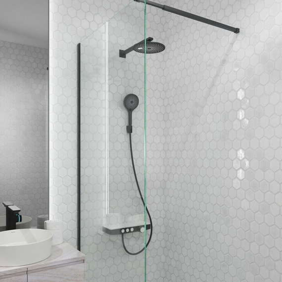 Душевая система для ванны с термостатом Berges Wasserhaus Morans 075004, черный матовый фото 5