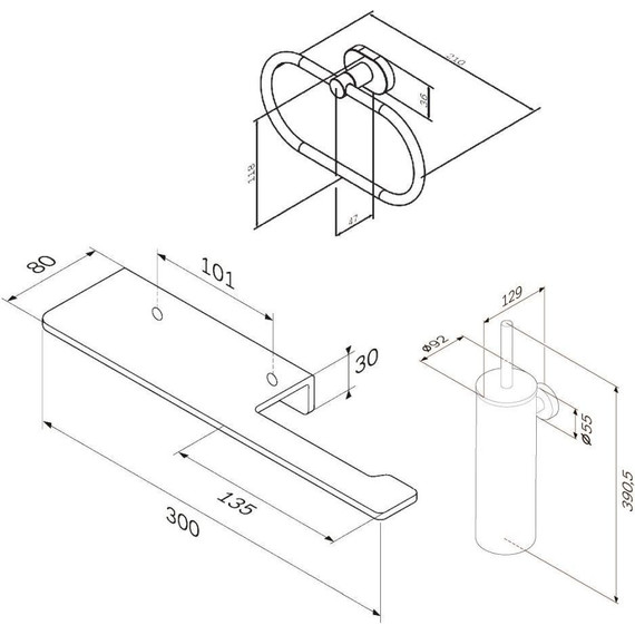 Набор аксессуаров для ванной комнаты Am.Pm Sense L AK74T0503W фото 6