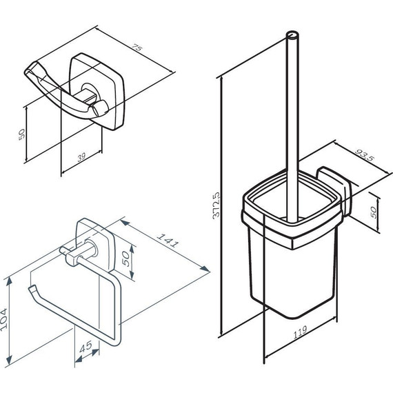 Набор аксессуаров для ванной комнаты Am.Pm Gem AK90T2003B, черный фото 6
