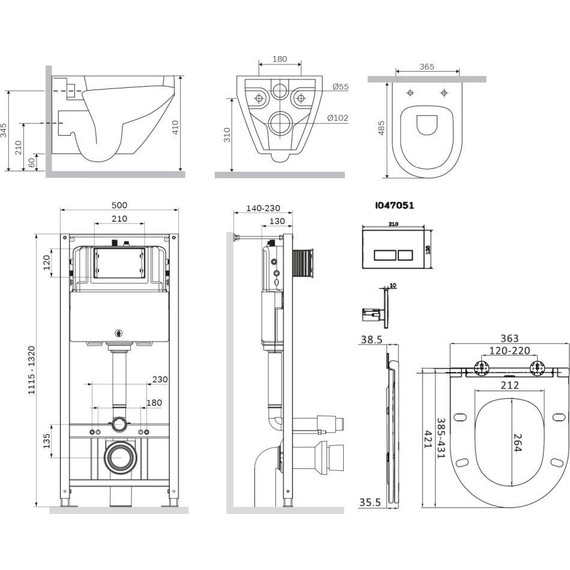 Подвесной комплект (Секция гигиены) Am.Pm Spirit CK70HA фото 8