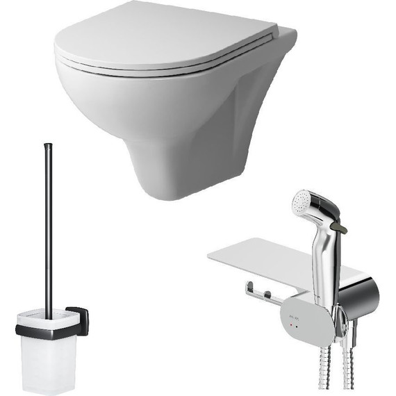 Набор подвесной унитаз с гигиеническим душем Am.Pm Gem CK90H0203W фото 8