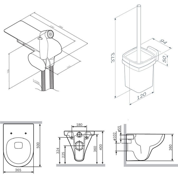 Набор подвесной унитаз с гигиеническим душем Am.Pm Gem CK90H0203W фото 9