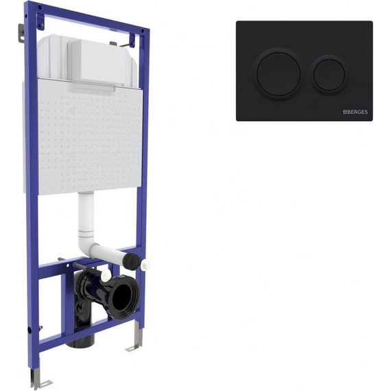 Инсталляция для унитаза Berges Wasserhaus Novum O5 040265 (кнопка черная Soft Touch) фото 