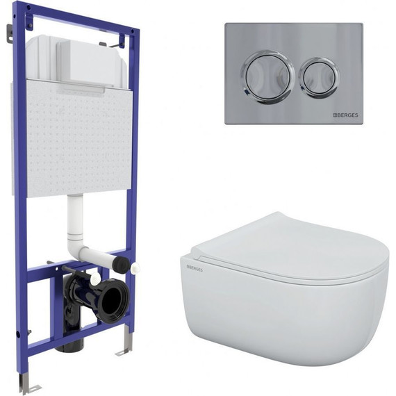Инсталляция Berges Wasserhaus Novum с подвесным унитазом Ego Rimless 043249 фото 