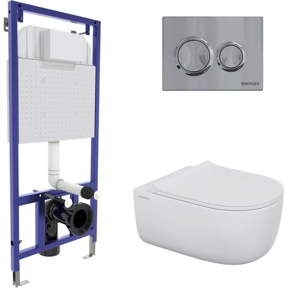 Инсталляция Berges Wasserhaus Novum с подвесным унитазом Ego XL Rimless 043302 фото 