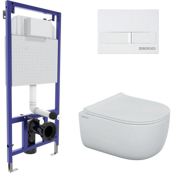 Инсталляция Berges Wasserhaus Novum с подвесным унитазом Ego Rimless 043309 фото 