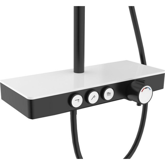 Душевая стойка с термостатом Berges Wasserhaus Morans 075002, черный матовый фото 5