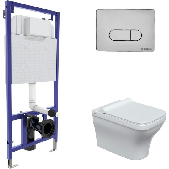 Инсталляция Berges Wasserhaus Novum с подвесным унитазом Strati Rimless 042450 фото 