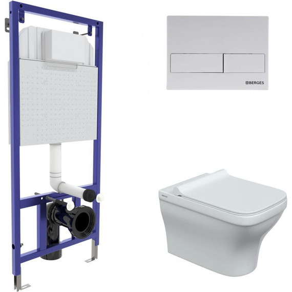 Инсталляция Berges Wasserhaus Novum с подвесным унитазом Strati Rimless 042455 фото 
