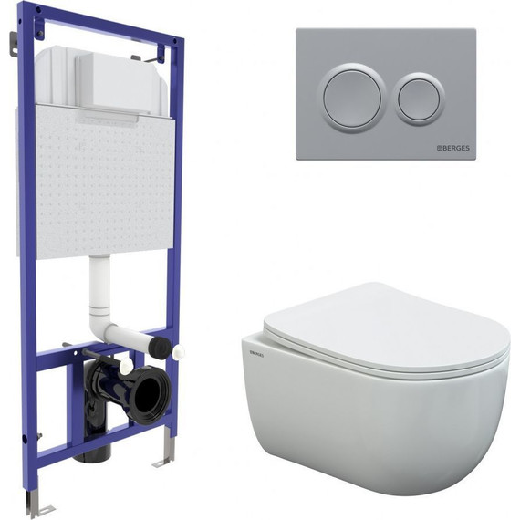 Инсталляция Berges Wasserhaus Novum с подвесным унитазом Ventas Rimless 043240 фото 