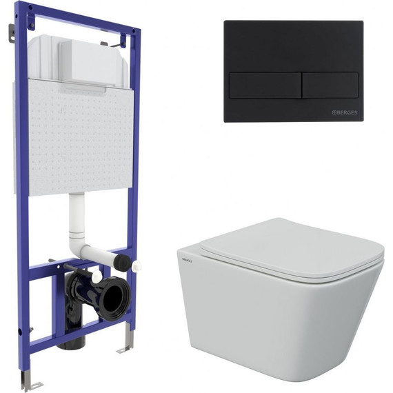Инсталляция Berges Wasserhaus Novum с подвесным унитазом Floe S Rimless 043243 фото 