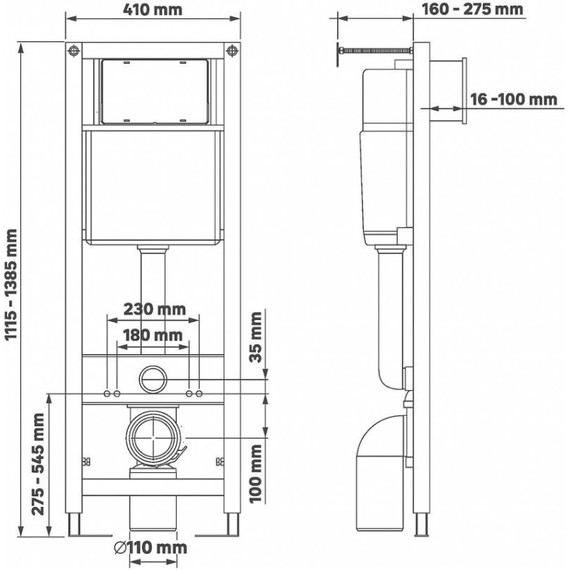 Инсталляция Berges Wasserhaus Atom с подвесным унитазом Ventas Rimless 043306 фото 9