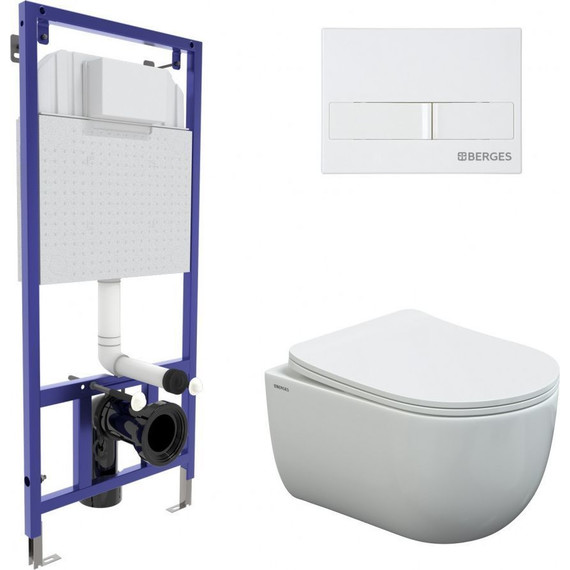 Инсталляция Berges Wasserhaus Novum с подвесным унитазом Ventas Rimless 043308 фото 
