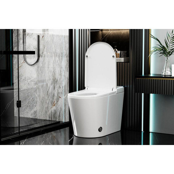 Унитаз-биде приставной электронный безободковый с импульсным смывом Abber Bequem AC1117S с крышкой микролифт фото 6