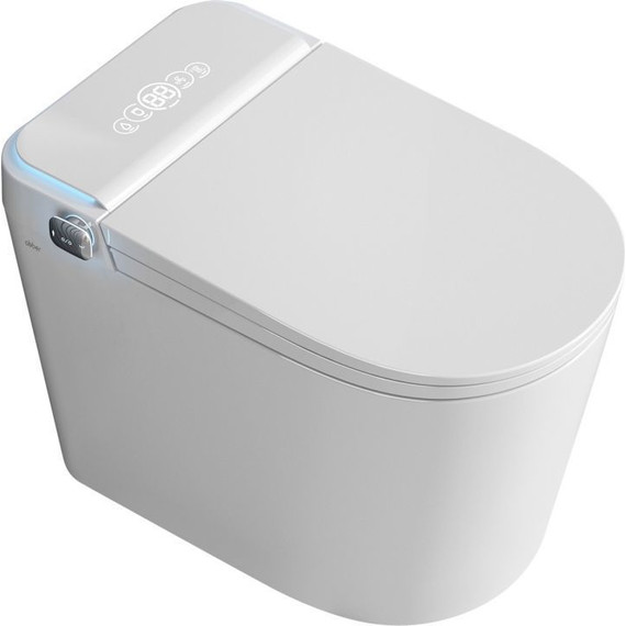 Унитаз-биде приставной электронный безободковый с импульсным смывом Abber Bequem AC1117S с крышкой микролифт фото 7