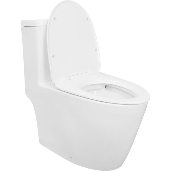 Унитаз-моноблок безободковый Creo Ceramique One ON0101 с крышкой микролифт - 9 Унитаз-моноблок безободковый Creo Ceramique One ON0101 с крышкой микролифт фото 9