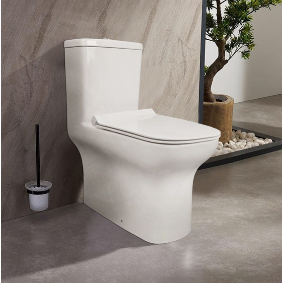 Унитаз-моноблок безободковый Creo Ceramique One ON0102 с крышкой микролифт - 10 Унитаз-моноблок безободковый Creo Ceramique One ON0102 с крышкой микролифт фото 10