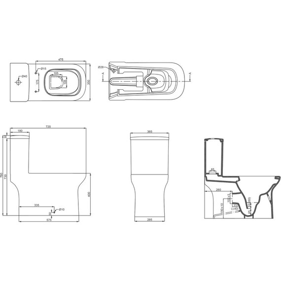 Унитаз-моноблок безободковый Creo Ceramique One ON0102 с крышкой микролифт - 11 Унитаз-моноблок безободковый Creo Ceramique One ON0102 с крышкой микролифт фото 11