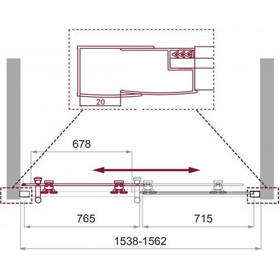 Душевая дверь BelBagno 155 см UNO-195-BF-1-155-C-Cr, хром/прозрачное - 6 Душевая дверь BelBagno 155 см UNO-195-BF-1-155-C-Cr, хром/прозрачное фото 6