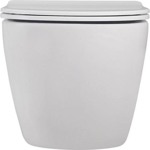 Унитаз подвесной безободковый Abber Bequem AC1100MW с крышкой микролифт, белый матовый фото 6