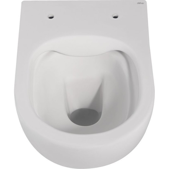 Унитаз подвесной безободковый Abber Bequem AC1100MW с крышкой микролифт, белый матовый фото 9