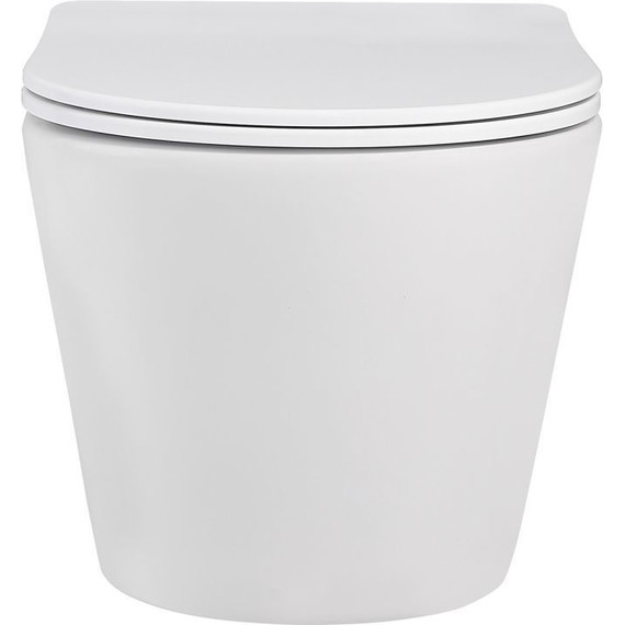 Унитаз подвесной безободковый Abber Bequem AC1102MW с крышкой микролифт, белый матовый, Цвет производителя: белый матовый фото 3