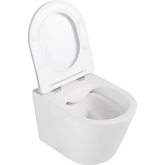 Унитаз подвесной безободковый Abber Bequem AC1102MW с крышкой микролифт, белый матовый, Цвет производителя: белый матовый фото 4