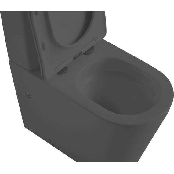 Унитаз-компакт безободковый Abber Bequem AC1112TMB с крышкой микролифт, черный матовый, Цвет производителя: чёрный - 10 Унитаз-компакт безободковый Abber Bequem AC1112TMB с крышкой микролифт, черный матовый, Цвет производителя: чёрный фото 10