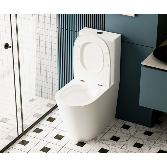 Унитаз-компакт безободковый Abber Bequem AC1112TMW с крышкой микролифт, белый матовый, Цвет производителя: белый матовый - 4 Унитаз-компакт безободковый Abber Bequem AC1112TMW с крышкой микролифт, белый матовый, Цвет производителя: белый матовый фото 4