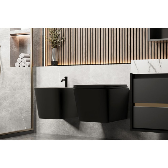 Биде подвесное Abber Rechteck AC1250MB, черный матовый фото 3