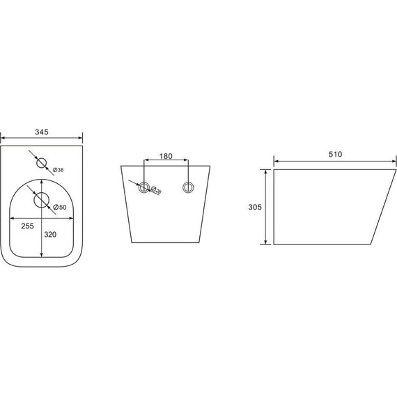 Биде подвесное Abber Rechteck AC1250MB, черный матовый фото 8