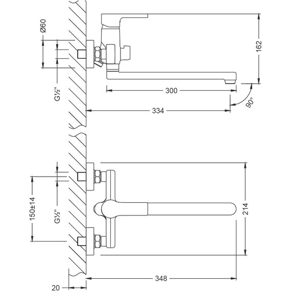 Смеситель для ванны Lemark Aura LM0651CH фото 2