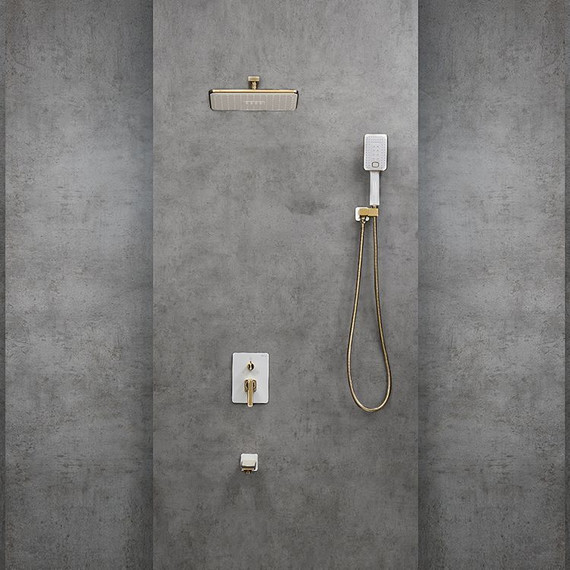 Душевая система для ванны Lemark Mista LM6422WG, белый/золото - 3 Душевая система для ванны Lemark Mista LM6422WG, белый/золото фото 3