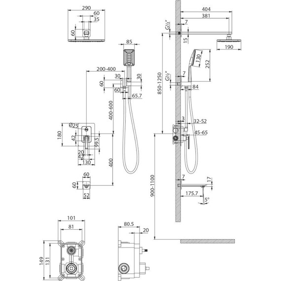 Душевая система для ванны Lemark Mista LM6422WG, белый/золото - 10 Душевая система для ванны Lemark Mista LM6422WG, белый/золото фото 10