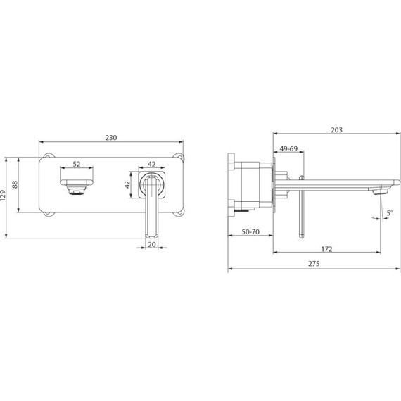 Смеситель для раковины настенный Lemark Mista LM6426WG, белый/золото фото 7