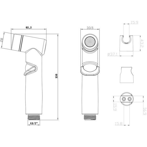 Гигиенический душ Lemark LM8088BL, черный - 2 Гигиенический душ Lemark LM8088BL, черный фото 2