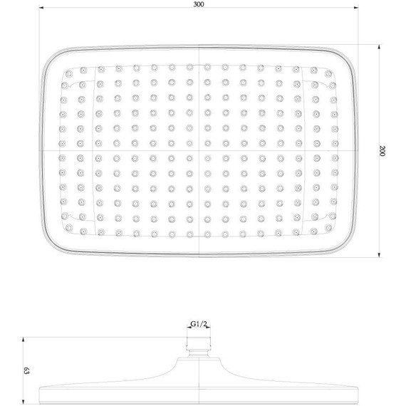 Верхний душ Lemark 300x200 мм LM8134C, хром/белый фото 2